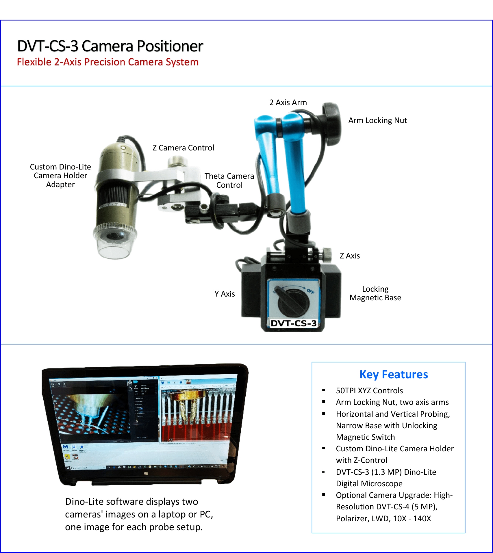 Shows image of the DVT-CS-1 Camera Positioner datasheet.